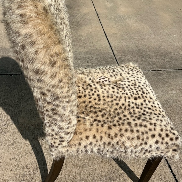 OKA goat hair Leopard Print Faux Fur Accent designer Chair local pick up - Picture 5 of 10